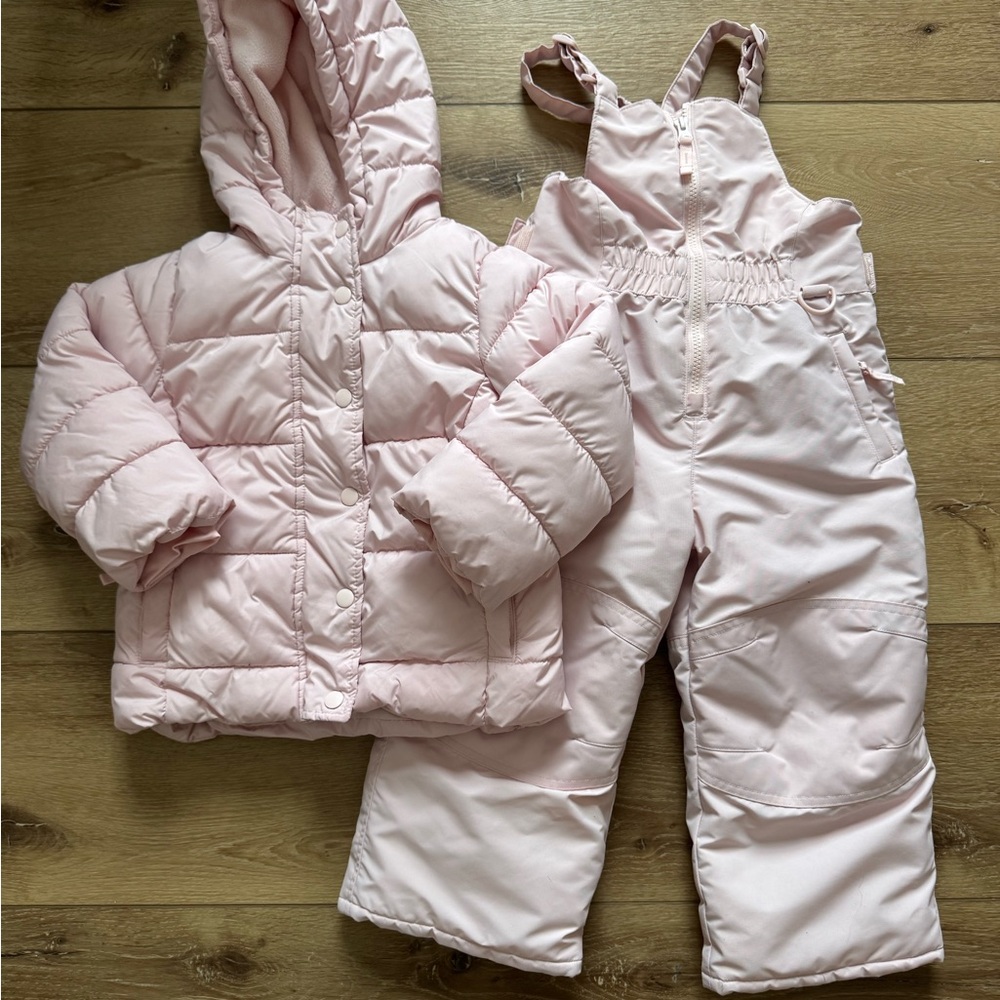 Amazon Essentials Pink Kids Jacket and Snow Bib Set